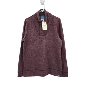 Jason Scott Men's Singletary Pullover Brick Quarter Button Closure Sweater Sz L